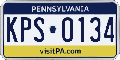 PA license plate KPS0134