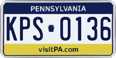PA license plate KPS0136
