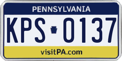 PA license plate KPS0137