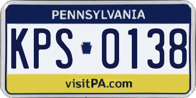 PA license plate KPS0138