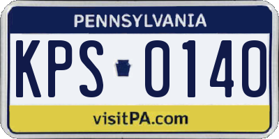 PA license plate KPS0140