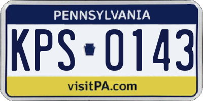 PA license plate KPS0143
