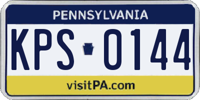 PA license plate KPS0144