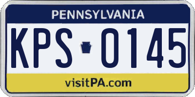 PA license plate KPS0145
