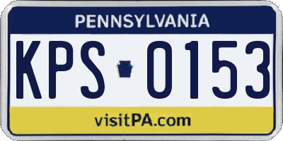 PA license plate KPS0153