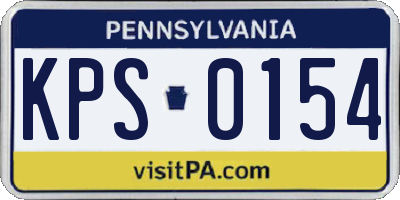 PA license plate KPS0154