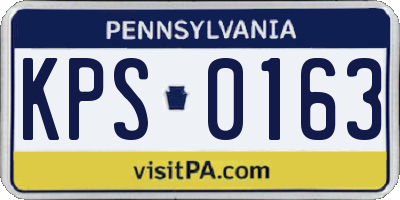 PA license plate KPS0163
