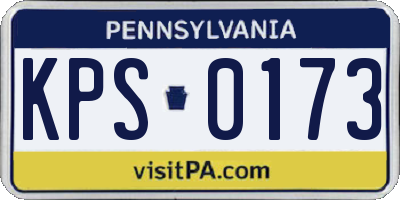 PA license plate KPS0173