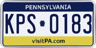 PA license plate KPS0183