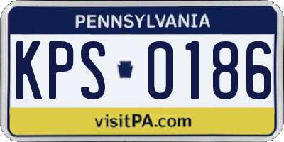 PA license plate KPS0186