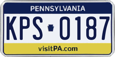 PA license plate KPS0187