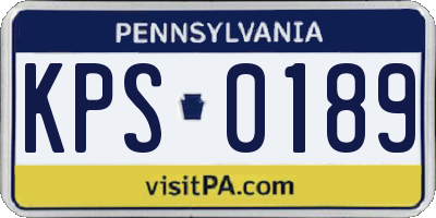 PA license plate KPS0189