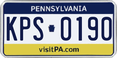 PA license plate KPS0190