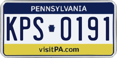PA license plate KPS0191