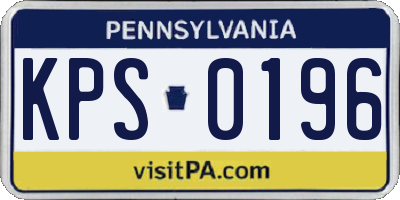 PA license plate KPS0196