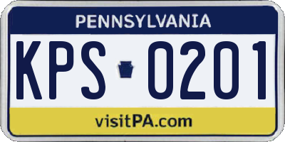 PA license plate KPS0201