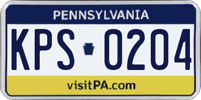 PA license plate KPS0204