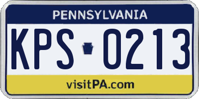 PA license plate KPS0213