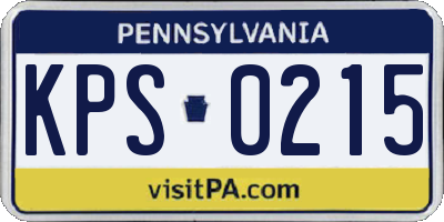 PA license plate KPS0215