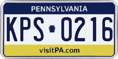 PA license plate KPS0216