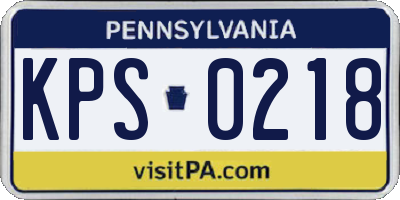 PA license plate KPS0218