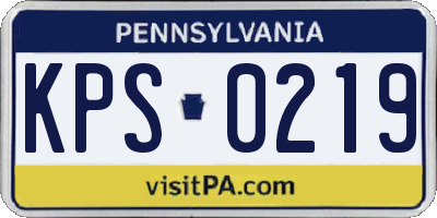 PA license plate KPS0219