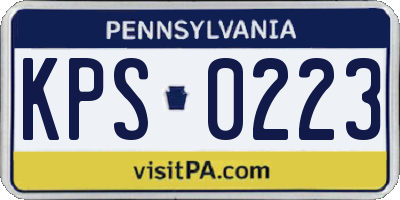 PA license plate KPS0223