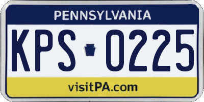 PA license plate KPS0225
