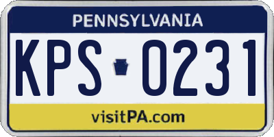 PA license plate KPS0231