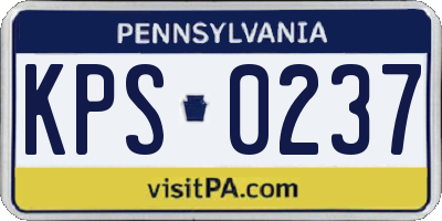 PA license plate KPS0237