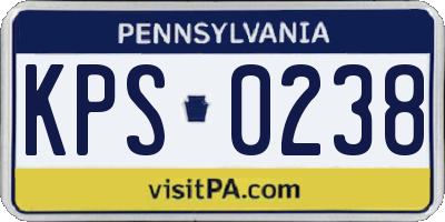 PA license plate KPS0238