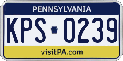 PA license plate KPS0239
