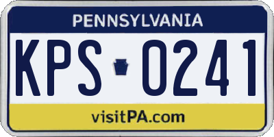 PA license plate KPS0241