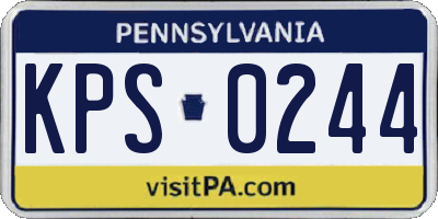 PA license plate KPS0244