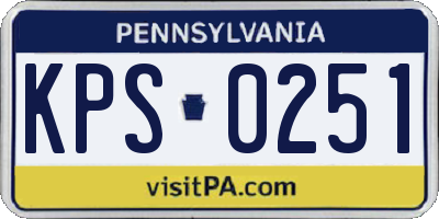 PA license plate KPS0251