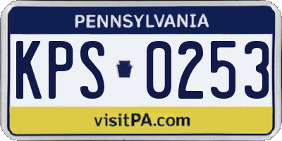PA license plate KPS0253
