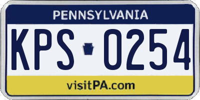 PA license plate KPS0254