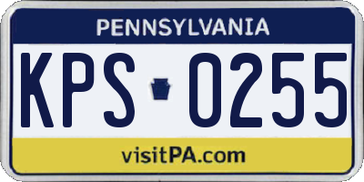 PA license plate KPS0255