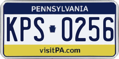 PA license plate KPS0256