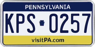 PA license plate KPS0257