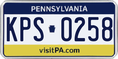 PA license plate KPS0258