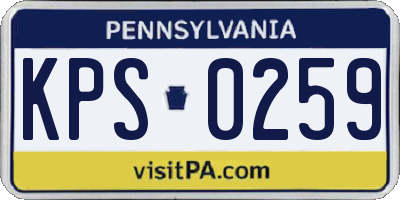 PA license plate KPS0259