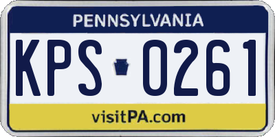 PA license plate KPS0261