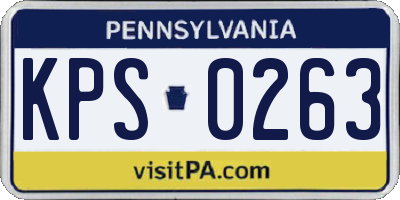 PA license plate KPS0263