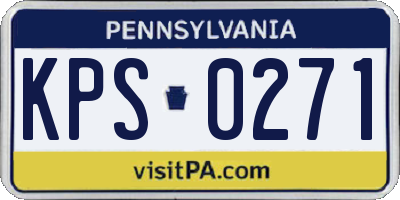 PA license plate KPS0271