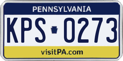 PA license plate KPS0273
