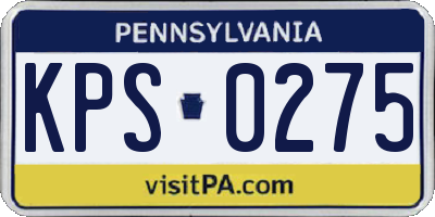 PA license plate KPS0275