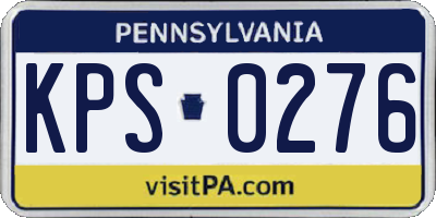 PA license plate KPS0276