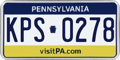 PA license plate KPS0278