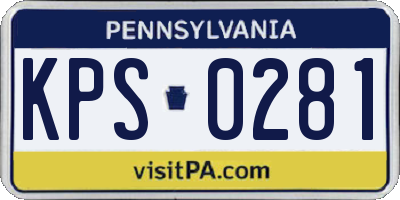 PA license plate KPS0281